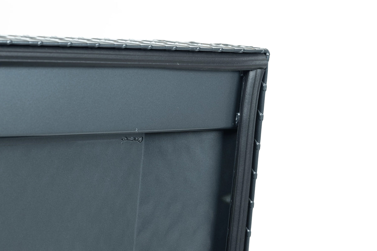 WEATHER GUARD Saddle Box, Aluminum, Full Extra Wide, Gunmetal Gray, 15.5 cu ft (117-6-04)