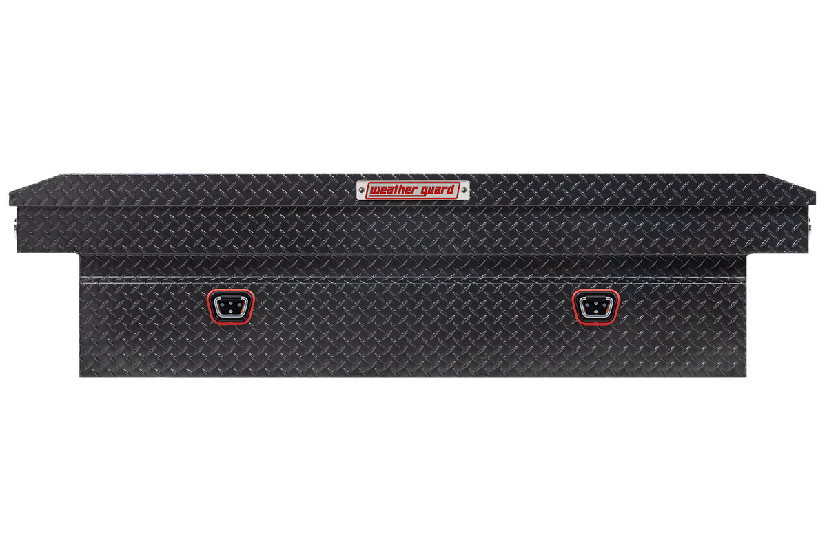 WEATHER GUARD Saddle Box, Aluminum, Full Extra Wide, Gunmetal Gray, 15.5 cu ft (117-6-04)