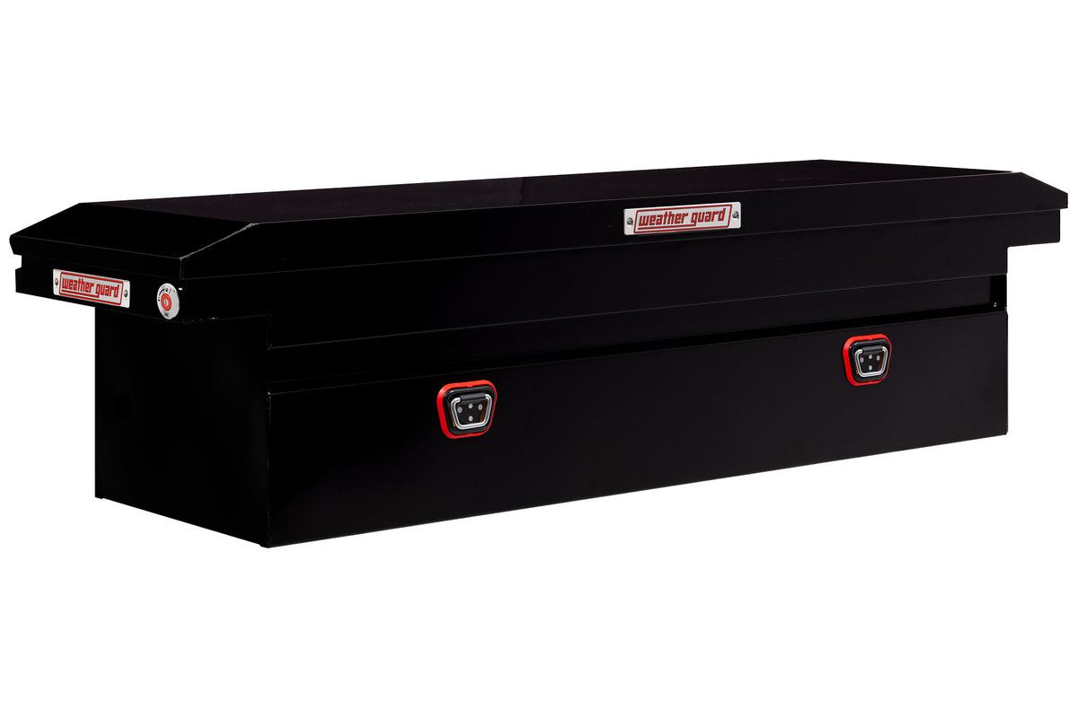 WEATHER GUARD Saddle Box, Steel, Full Low Profile, Gloss Black, 11.0 cu ft (120-5-04)