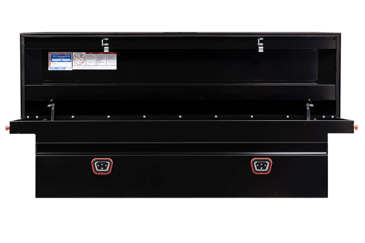 WEATHER GUARD Saddle Box, Steel, Full Low Profile, Gloss Black, 11.0 cu ft (120-5-04)