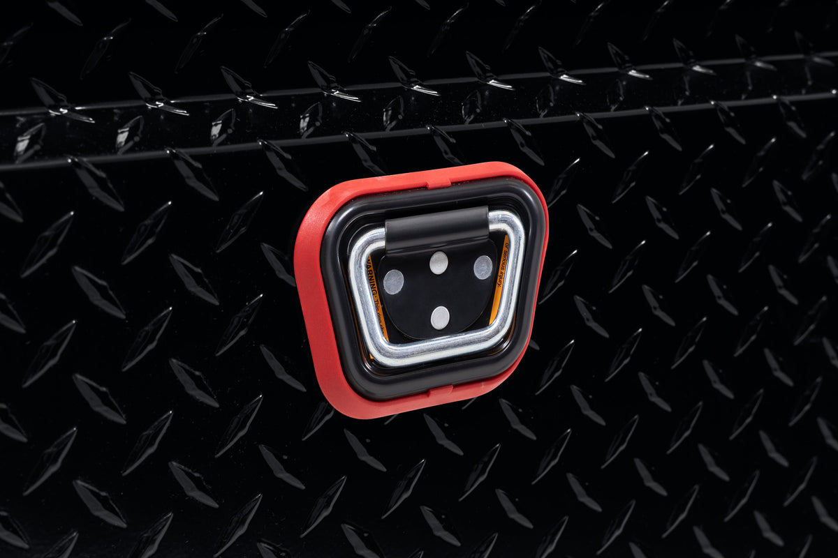 WEATHER GUARD Saddle Box, Aluminum, Full Low Profile, Gloss Black, 11.0 cu ft (121-5-04)