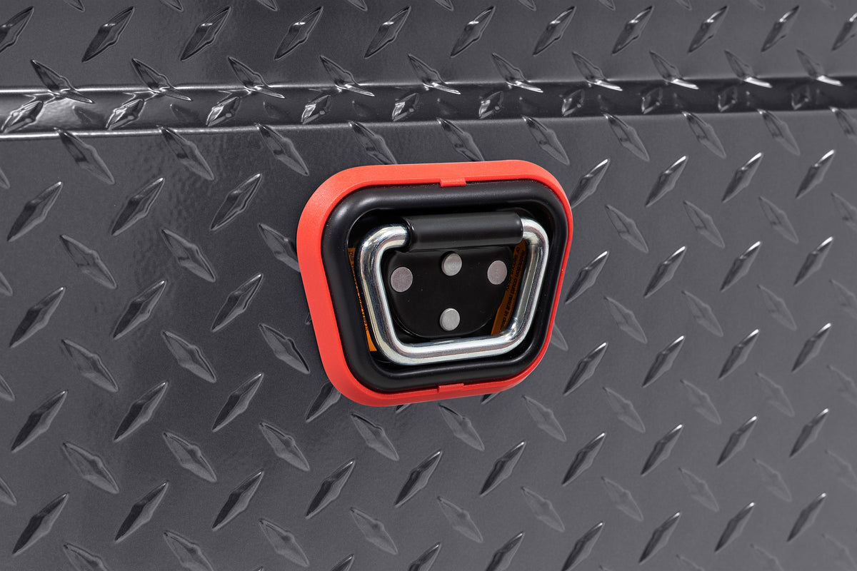 WEATHER GUARD Saddle Box, Aluminum, Full Deep, Gun Metal Gray, 15.0 cu ft (123-6-04)