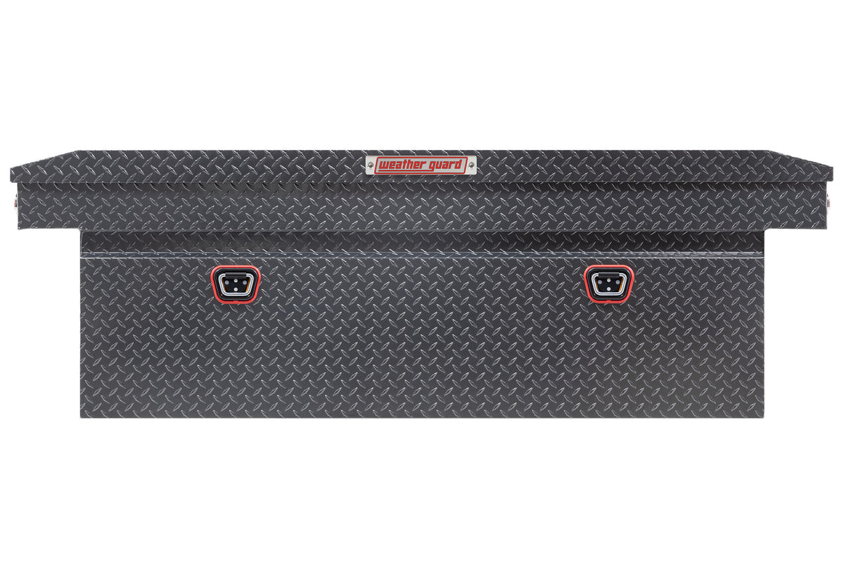 WEATHER GUARD Saddle Box, Aluminum, Full Deep, Gun Metal Gray, 15.0 cu ft (123-6-04)