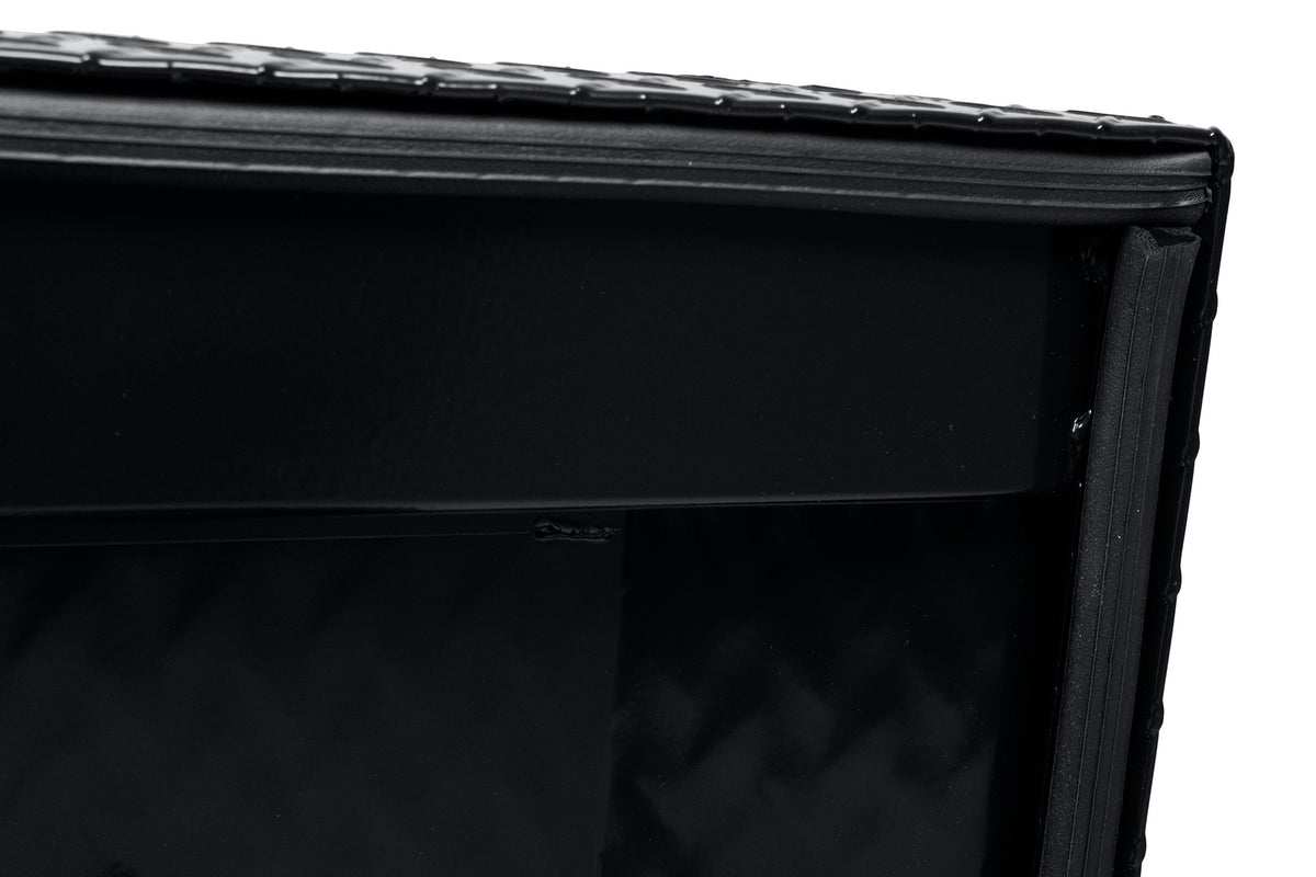 WEATHER GUARD Saddle Box, Aluminum, Full Standard, Gloss Black, 11.0 cu ft (127-5-04)