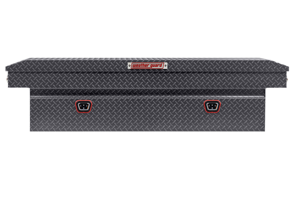 WEATHER GUARD Saddle Box, Aluminum, Full Standard, Gunmetal Gray, 11.0 cu ft (127-6-04)