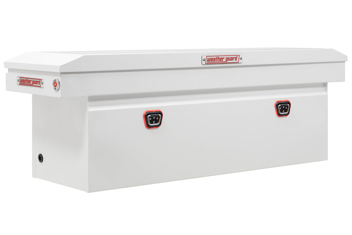 WEATHER GUARD Saddle Box, Steel, Full Deep, White, 15.0 cu ft (128-3-04)