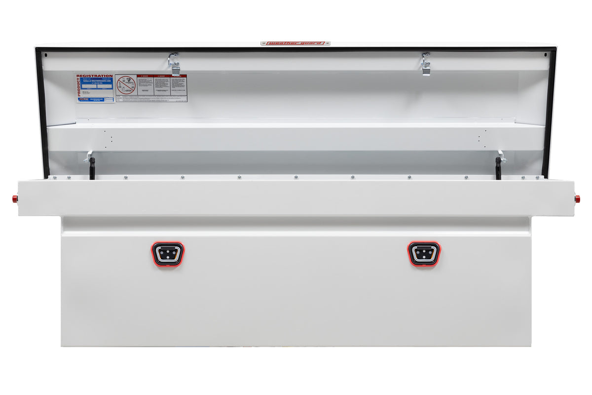 WEATHER GUARD Saddle Box, Steel, Full Deep, White, 15.0 cu ft (128-3-04)