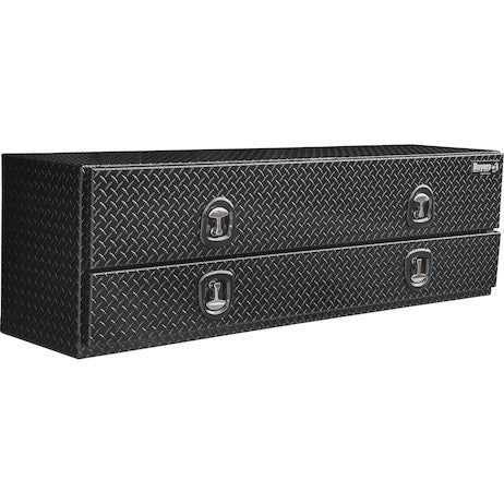 Buyers Products Gloss Black Diamond Tread Aluminum Heavy-Duty Flatbed Contractor With Lower Door Topsider Truck Tool Box Series (Buyers Products image)