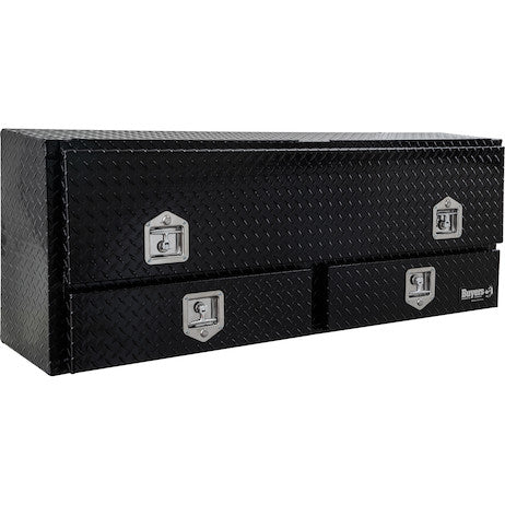 Buyers Products Gloss Black Diamond Tread Aluminum Pick-Up Truck Contractor With Lower Drawers Topsider Truck Tool Box Series (Buyers Products image)
