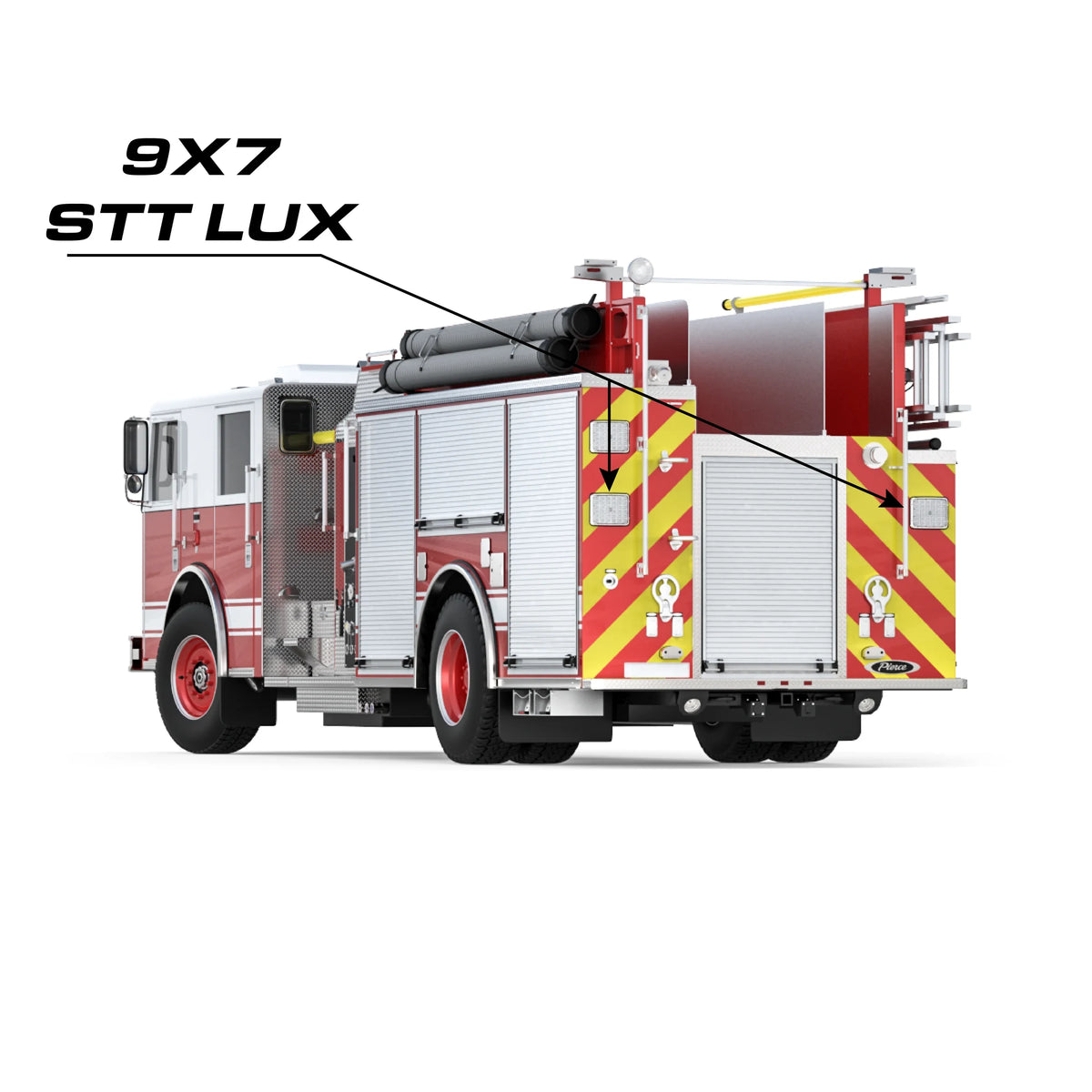 Feniex 9X7 Lux installed on fire apparatus