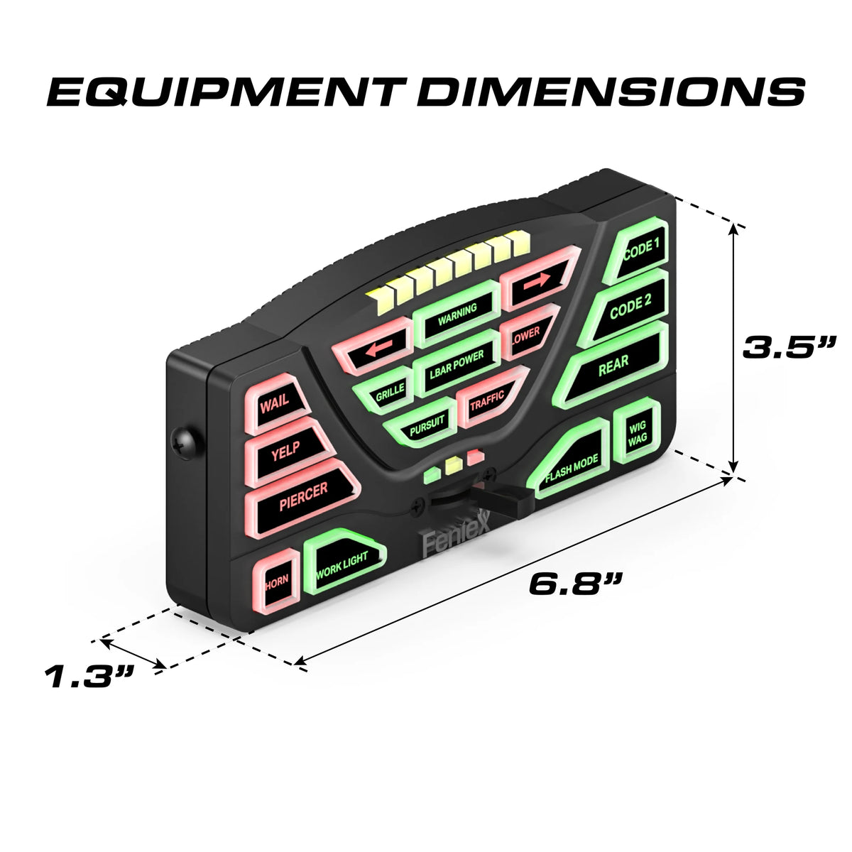 Feniex 4200 DL Controller equipment dimensions