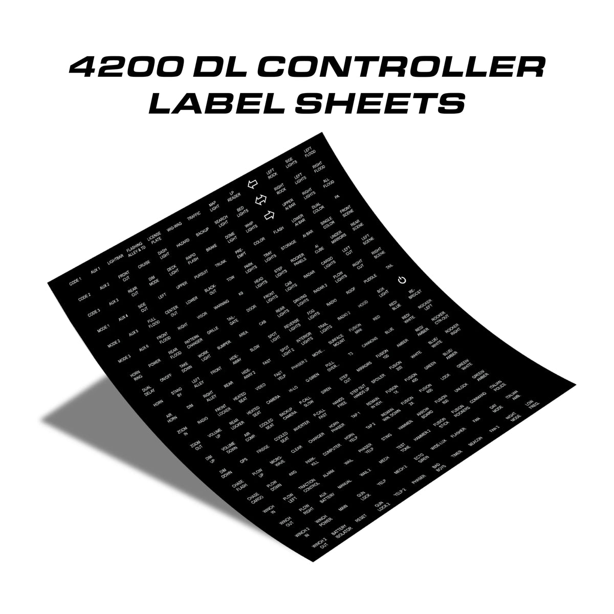 Feniex 4200 DL Controller label sheets