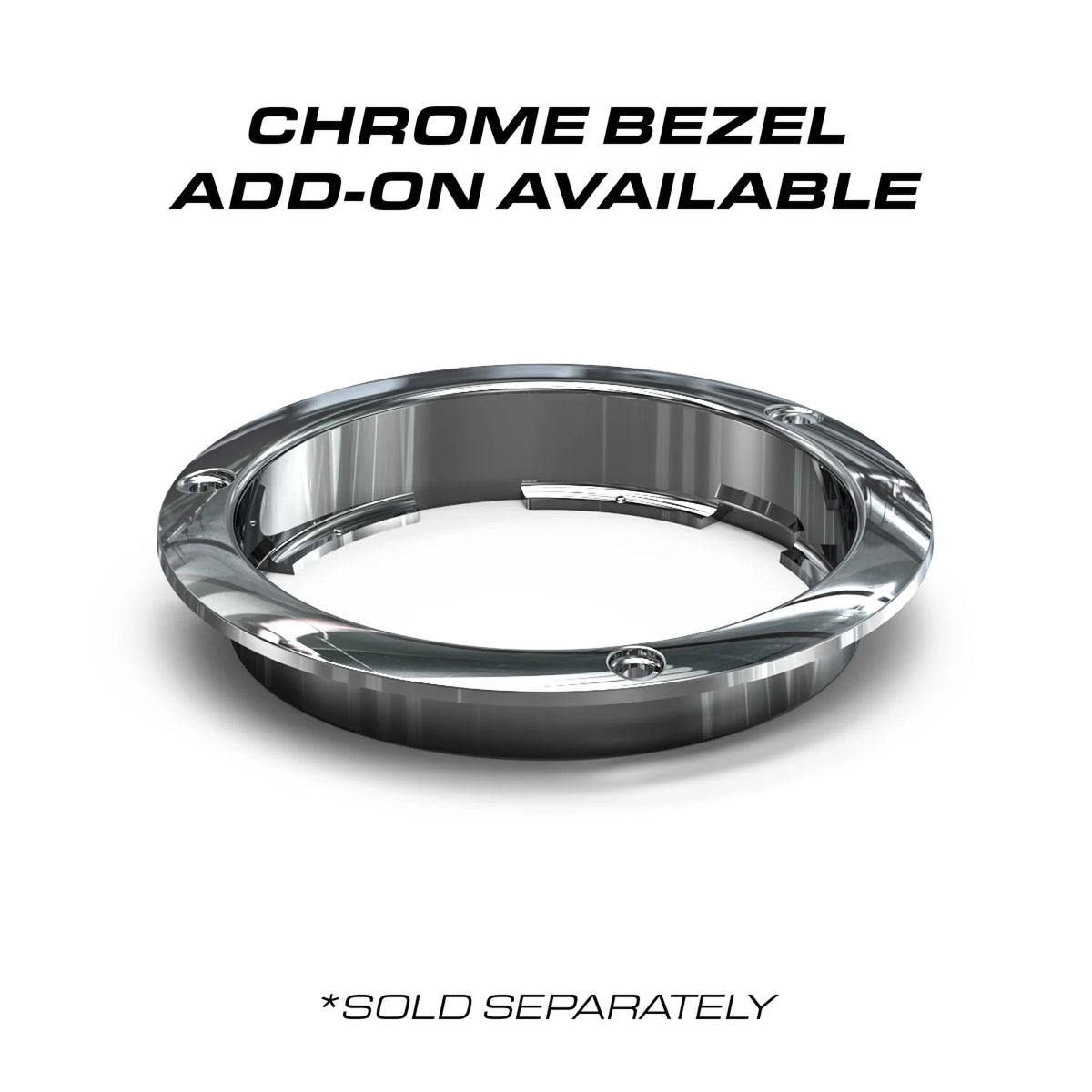 Feniex 4" Round STTR chrome bezel add-on (sold separately)