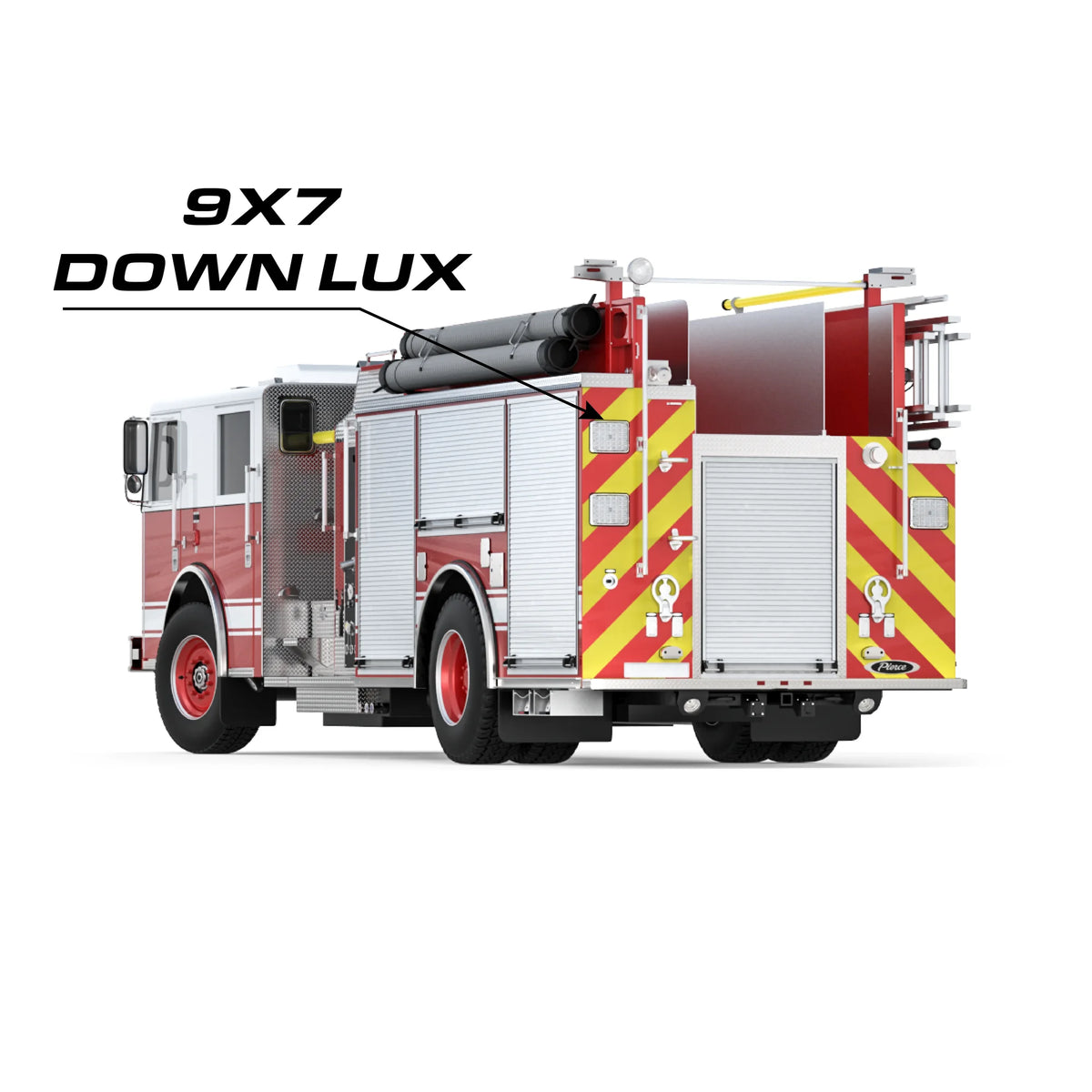 Feniex Down Lux 9x7 mounted on a fire apparatus
