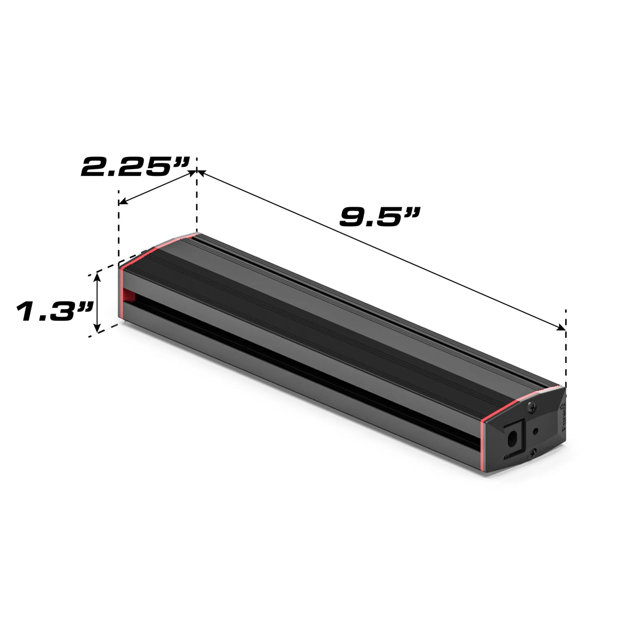 Feniex Fusion 200 dimensions 9.5 x 2.25 x 1.3 in