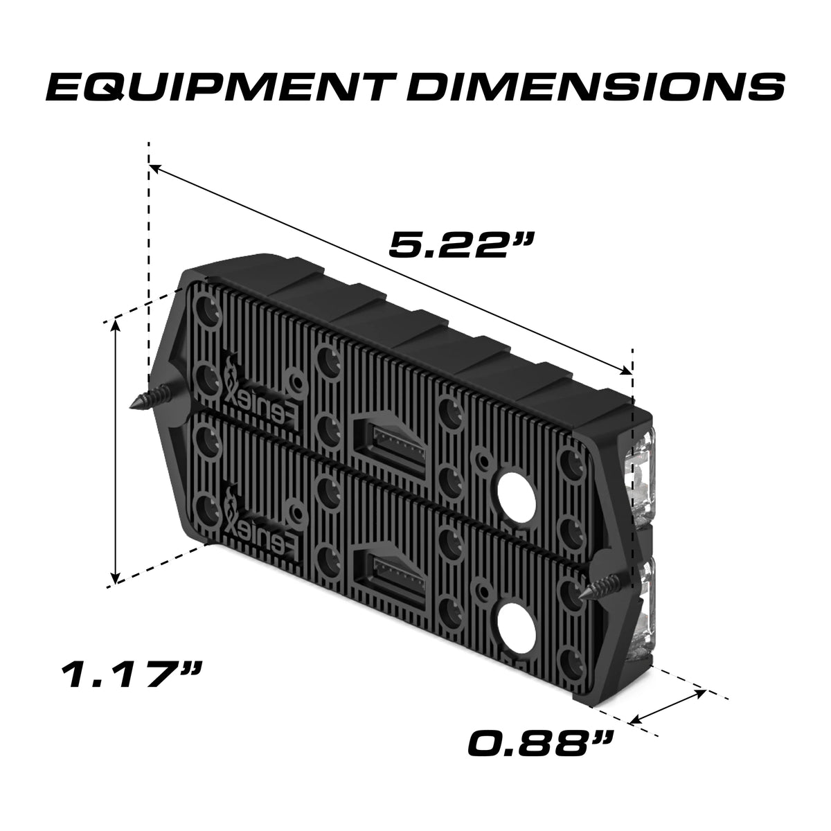 Feniex Fusion Double Surface Mount equipment dimensions