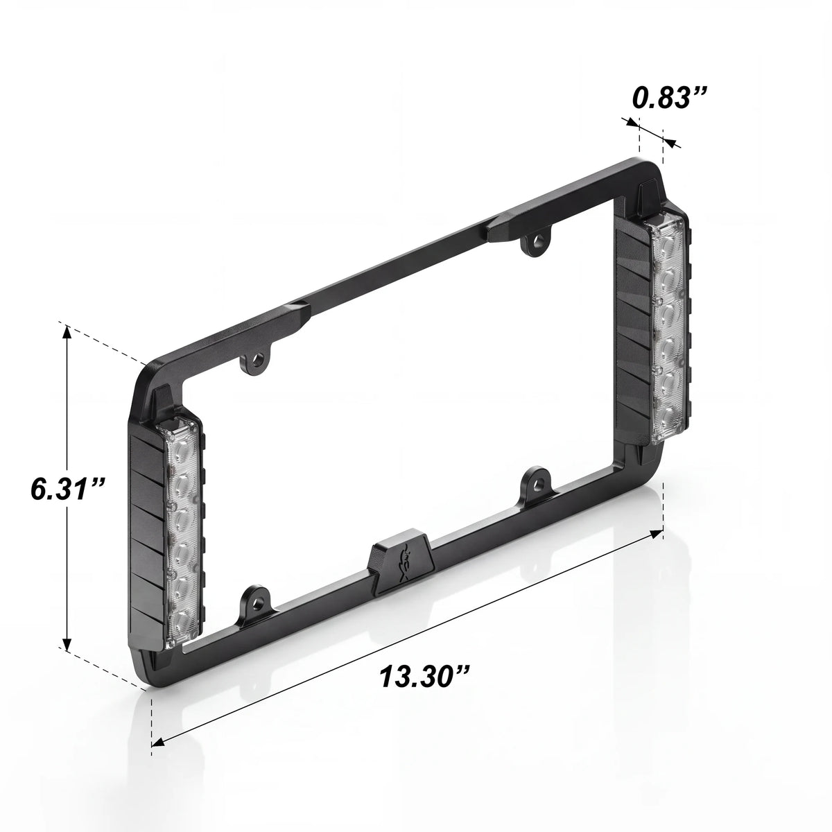 Feniex Fusion License Plate Mount dimensions