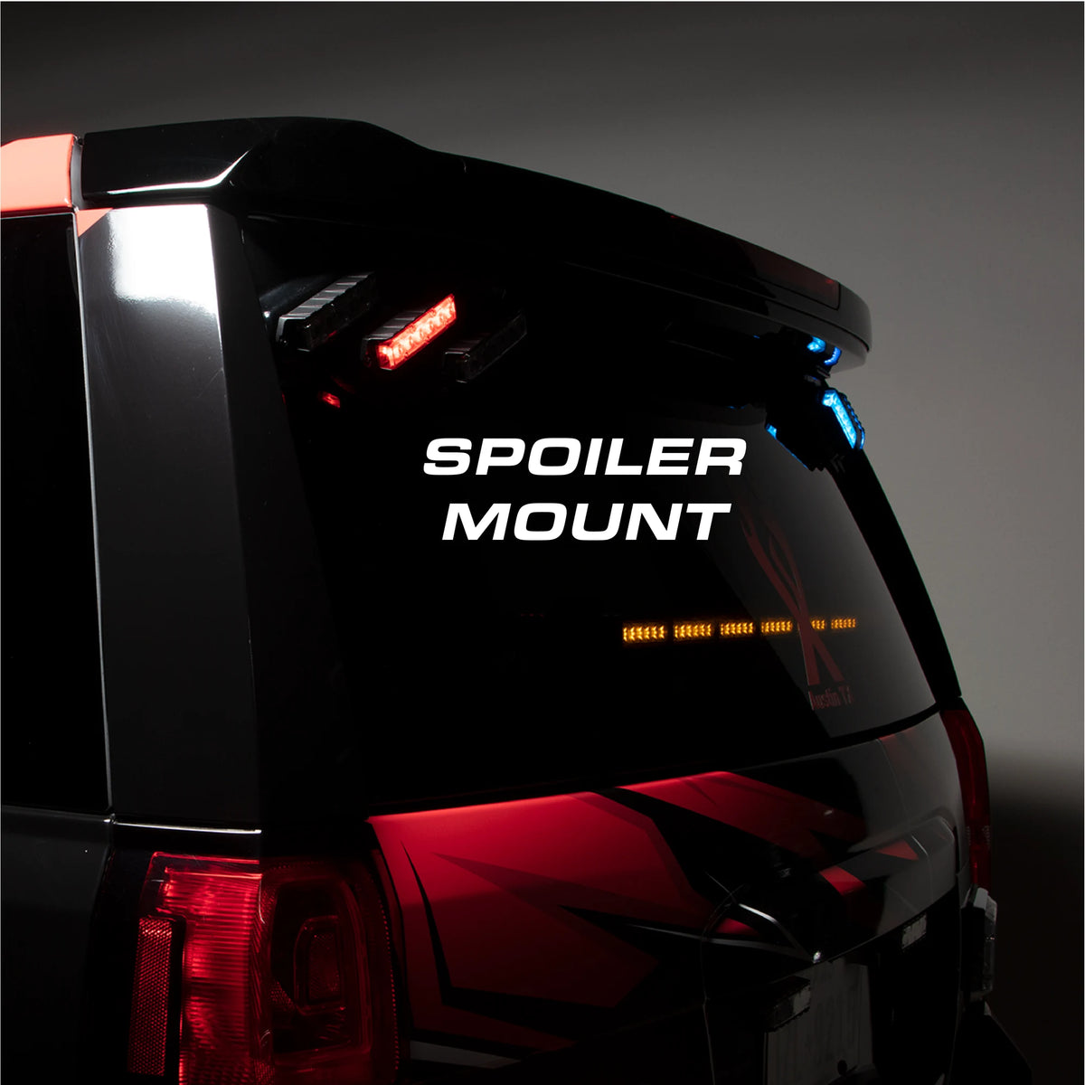 Feniex Fusion Spoiler spoiler mount installed