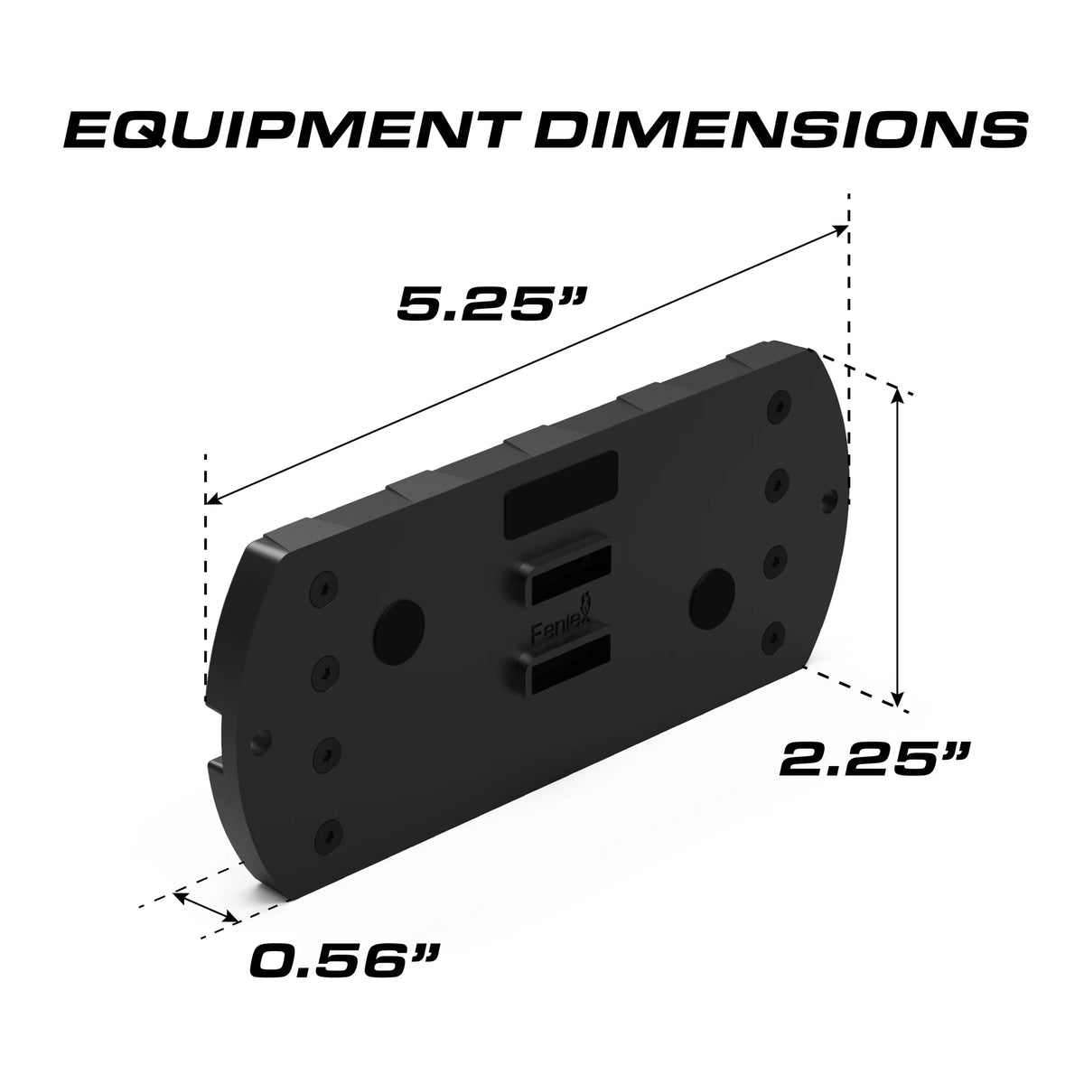 Feniex Q Flat-Dual Surface Mount dimensions: 5.25 x 2.25 x 0.56 inches