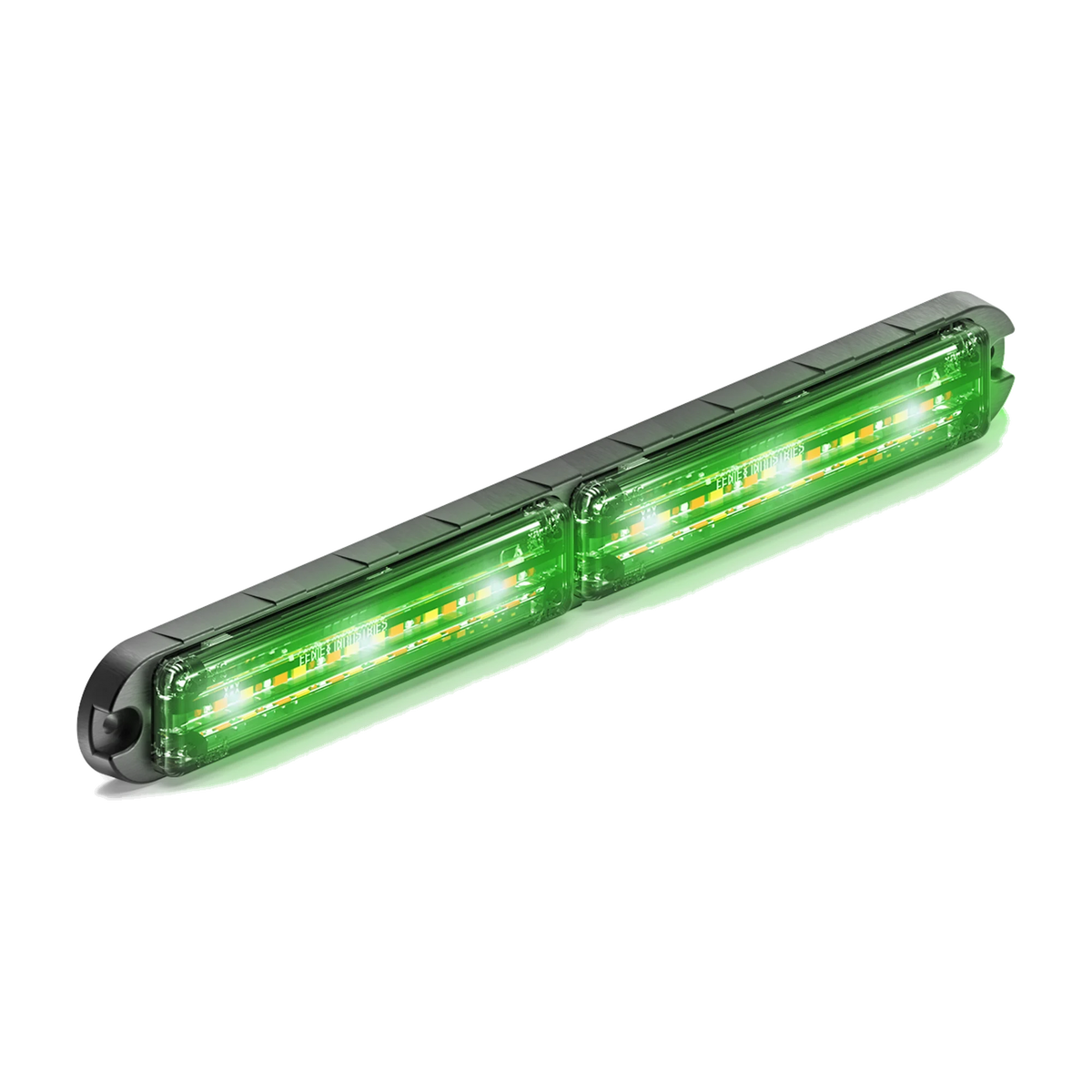 Feniex Q Flat-Wide Surface Mount lit green