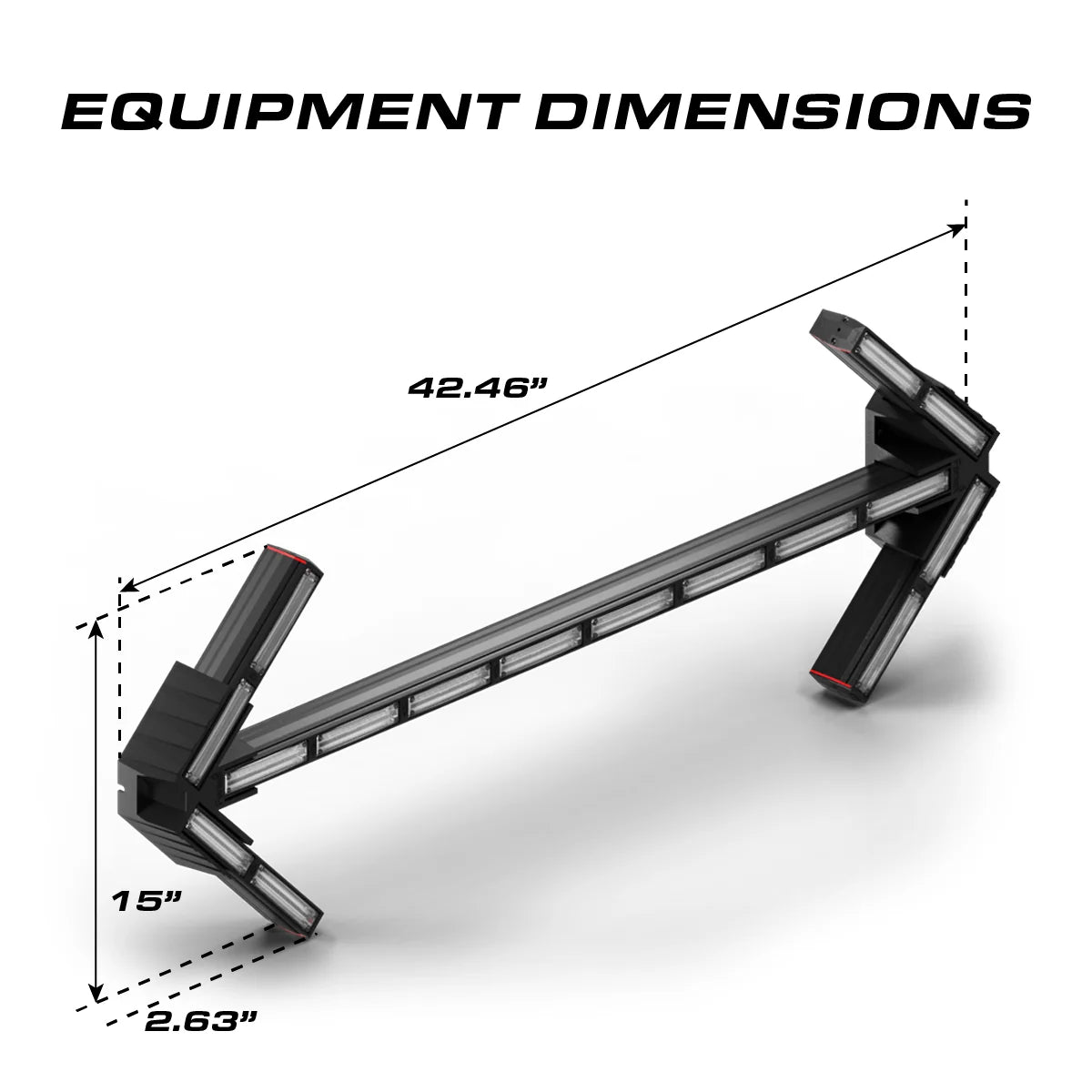 Feniex Quantum Arrow dimensions: 42.48 inches long, 2.63 inches deep