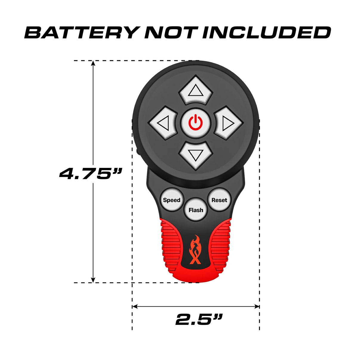 Feniex Remote Spot Light remote: 4.75 x 2.5 inches, battery not included