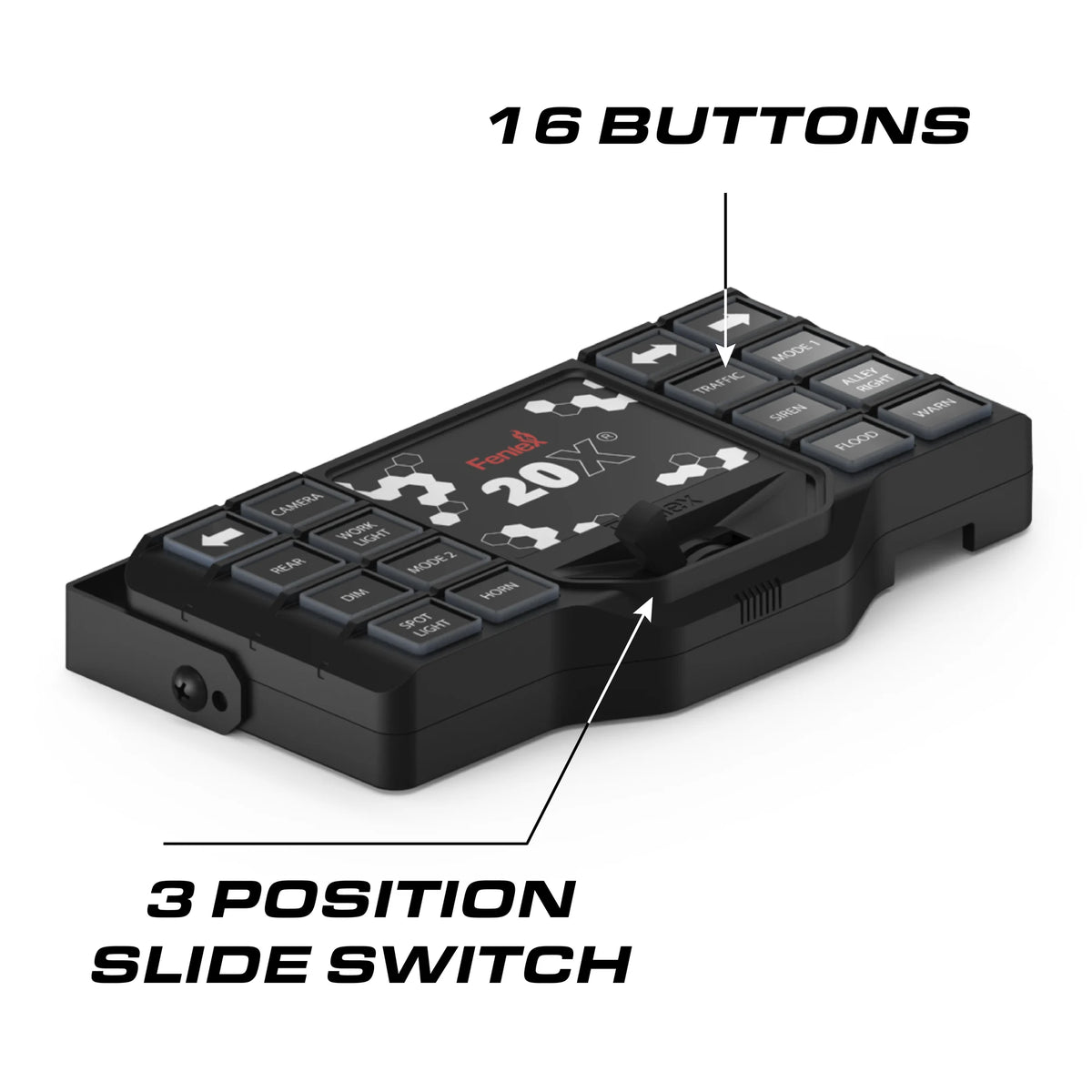 Feniex 20X Controller 16 buttons and 3-position slide switch