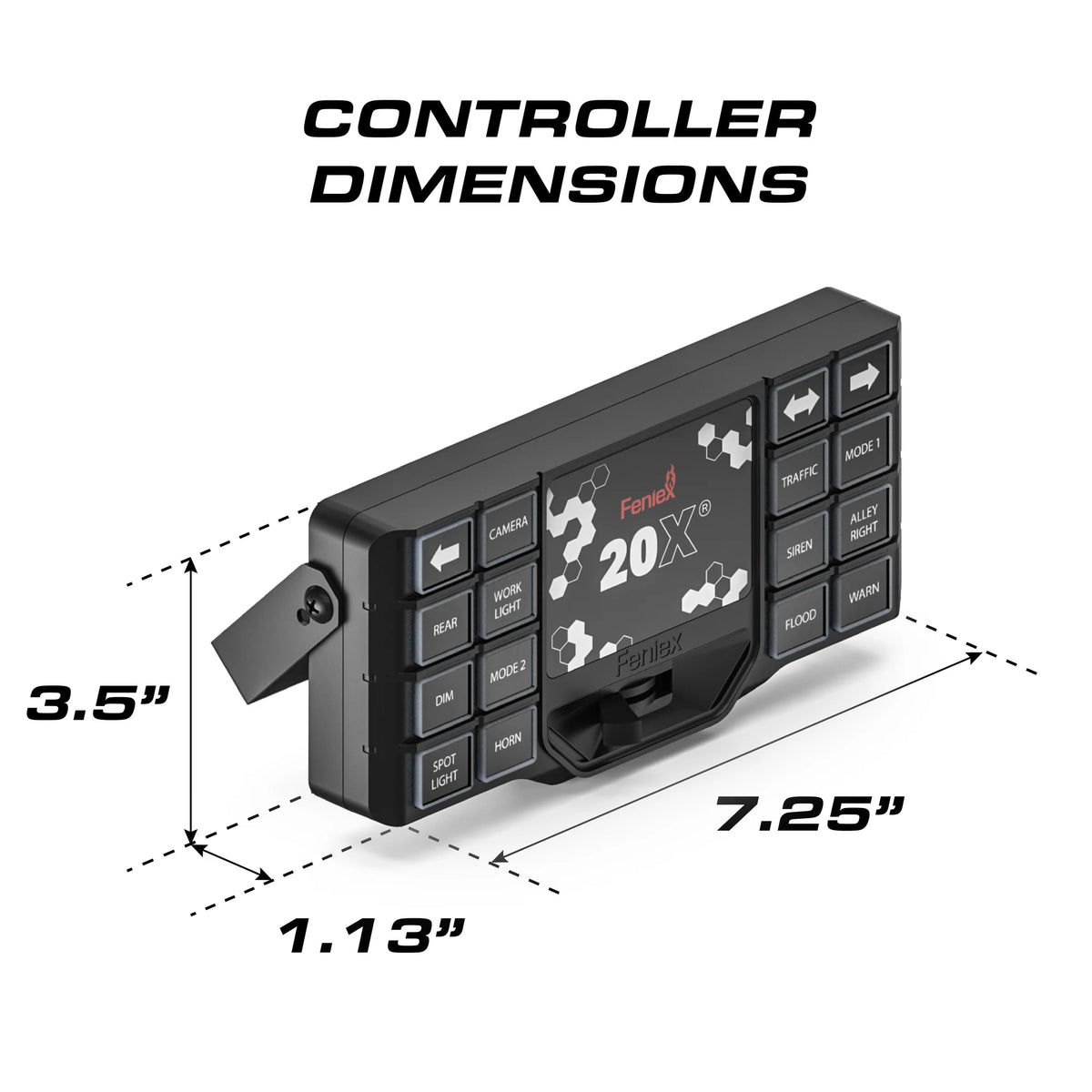 Feniex 20X Controller controller dimensions