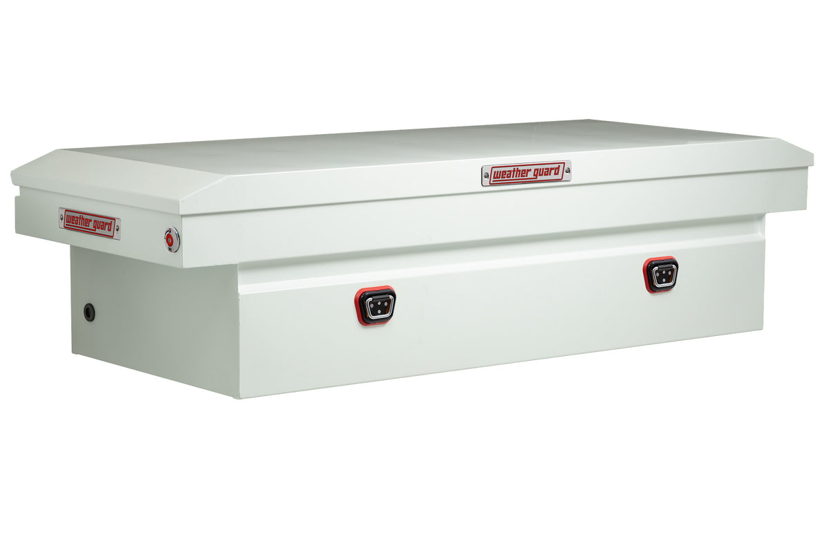WEATHER GUARD Saddle Box, Steel, Full Extra Wide, White, 15.5 cu ft (116-3-04)