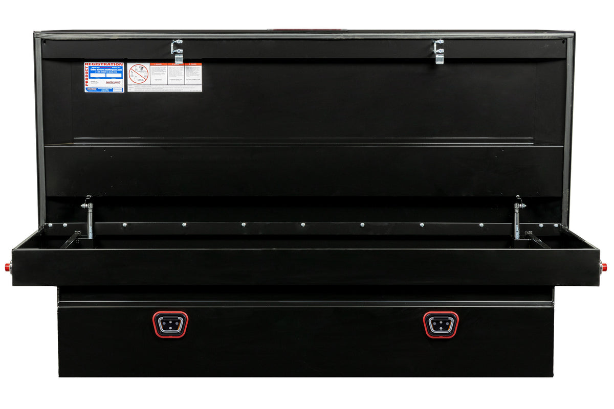 WEATHER GUARD Saddle Box, Steel, Full Extra Wide, Gloss Black, 15.5 cu ft (116-5-04)