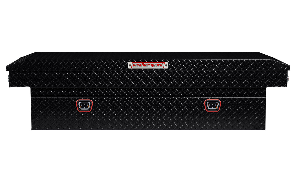WEATHER GUARD Saddle Box, Aluminum, Full Extra Wide, Gloss Black, 15.5 cu ft (117-5-04)
