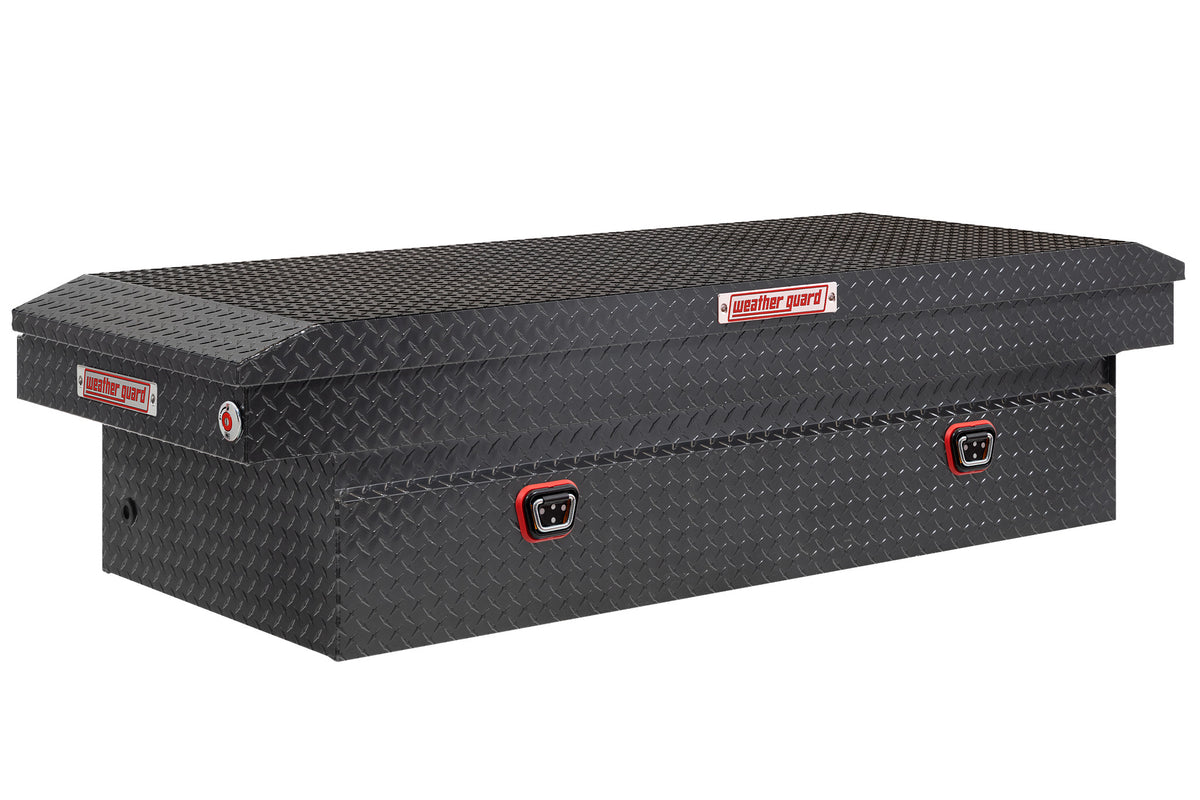 WEATHER GUARD Saddle Box, Aluminum, Full Extra Wide, Gunmetal Gray, 15.5 cu ft (117-6-04)