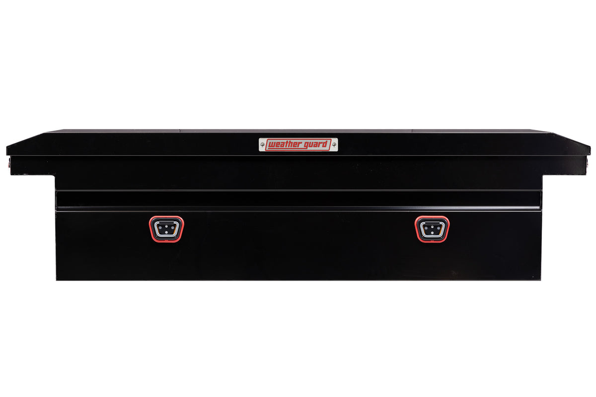 WEATHER GUARD Saddle Box, Steel, Full Low Profile, Gloss Black, 11.0 cu ft (120-5-04)