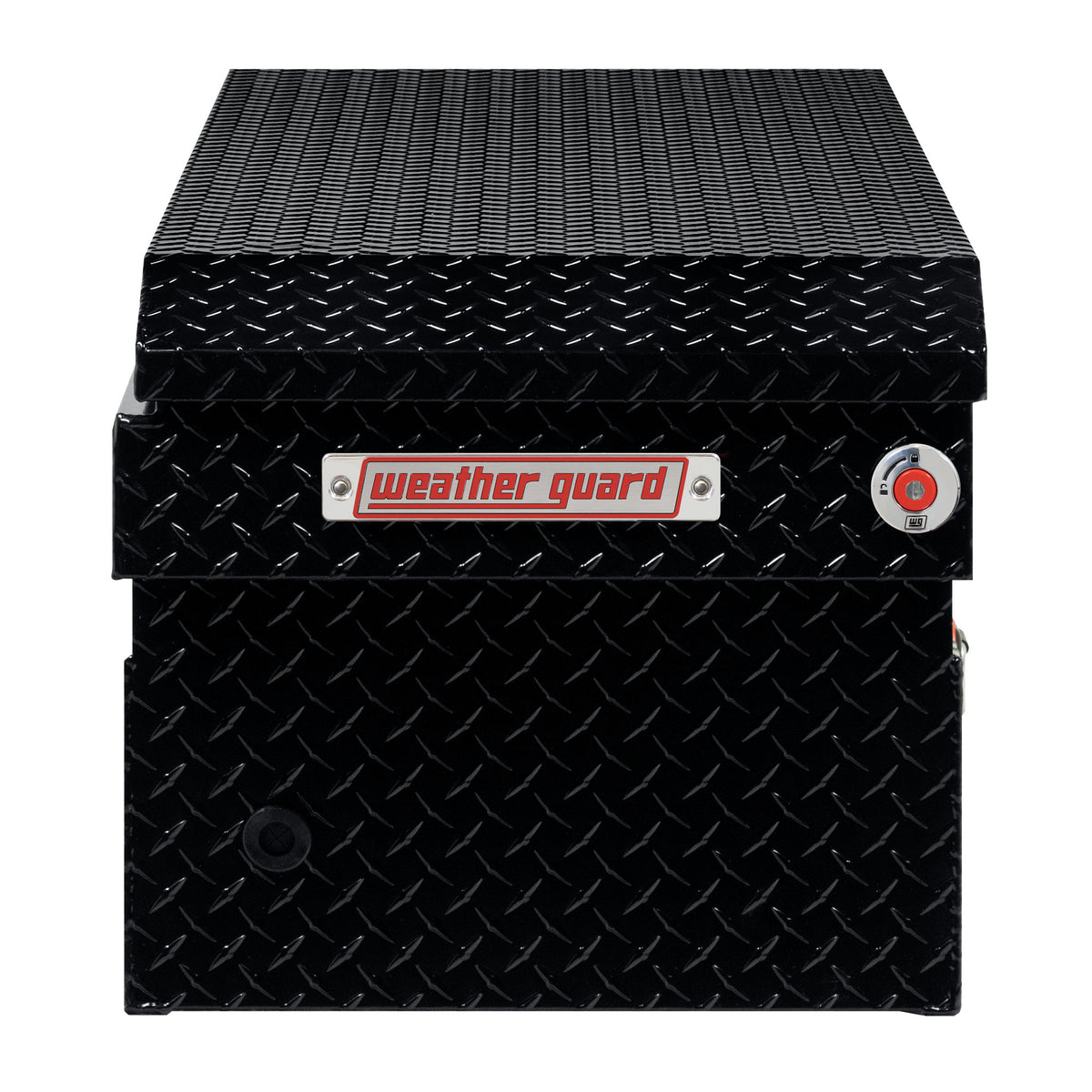 WEATHER GUARD Saddle Box, Aluminum, Full Standard, Gloss Black, 11.0 cu ft (127-5-04)