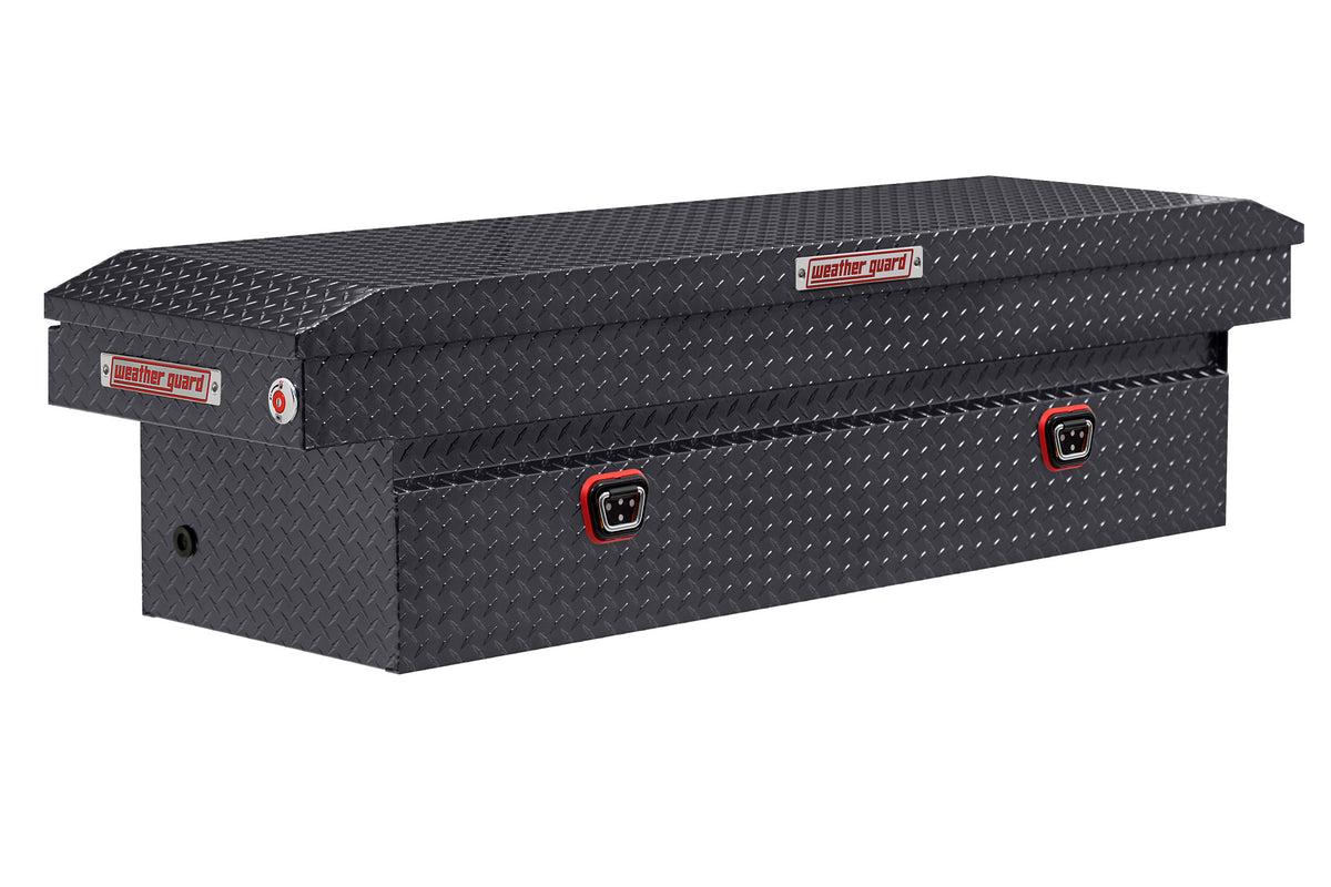 WEATHER GUARD Saddle Box, Aluminum, Full Standard, Gunmetal Gray, 11.0 cu ft (127-6-04)