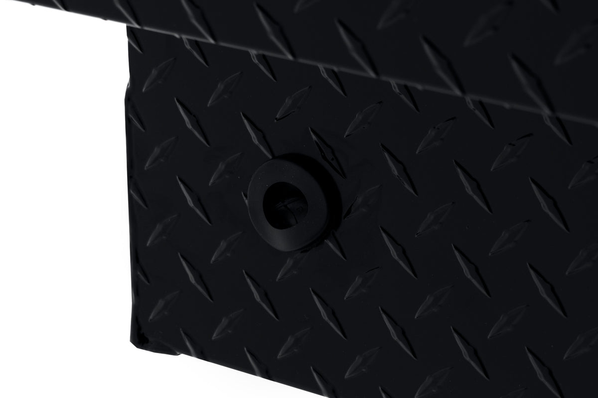 WEATHER GUARD Saddle Box, Aluminum, Mid-Size Low Profile, Gloss Black, 8.0 cu ft (131-5-04)