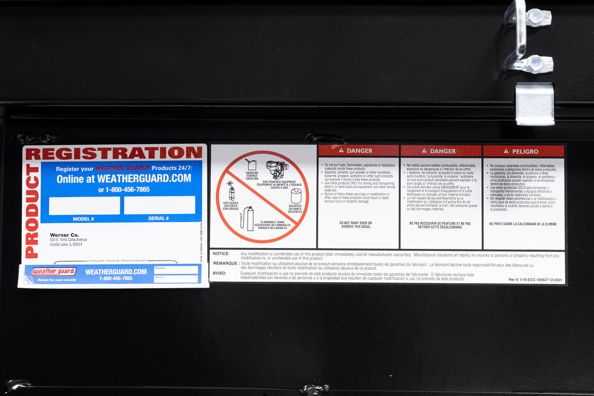 WEATHER GUARD Saddle Box, Aluminum, Mid-Size Low Profile, Gloss Black, 8.0 cu ft (131-5-04)