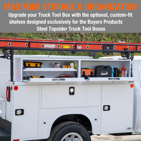 Buyers Products Custom-fit shelf for use with Buyers Products Gloss White Steel Topsider Truck Tool Box Series (Buyers Products image)