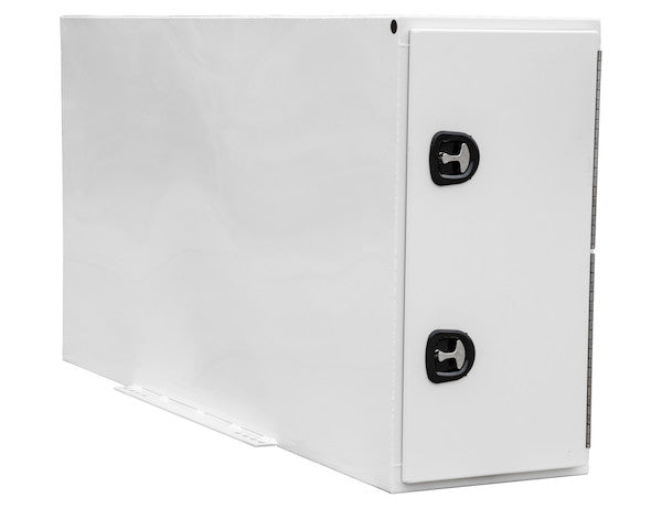 Buyers Products Gloss White Steel Straight Side Backpack Truck Tool Box Series with Flat Floor and Adjustable Shelving (Buyers Products image)