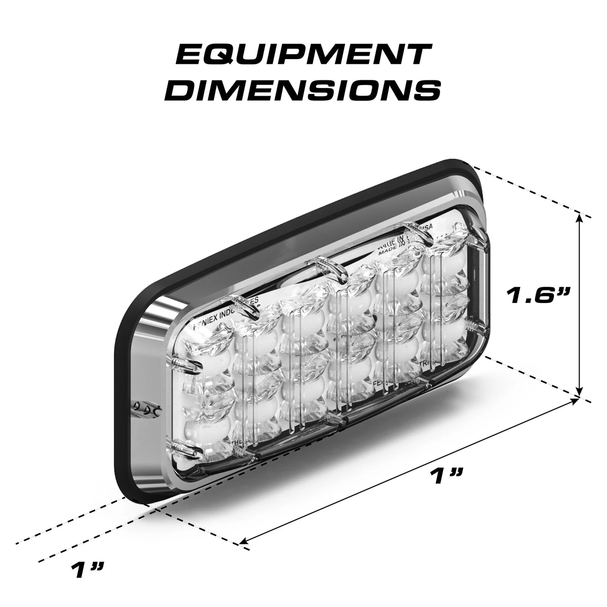 Feniex Brake-Tail-Turn Lux 7X3 equipment dimensions