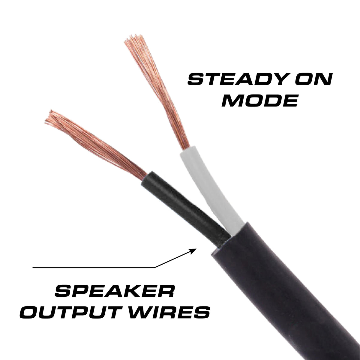 Feniex Cyclops 100W Speaker speaker output wires and steady-on mode