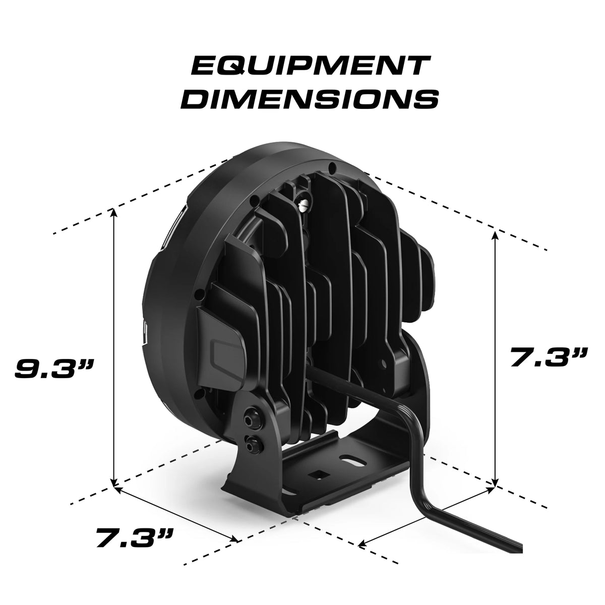 Feniex 7" Driving Light equipment dimensions