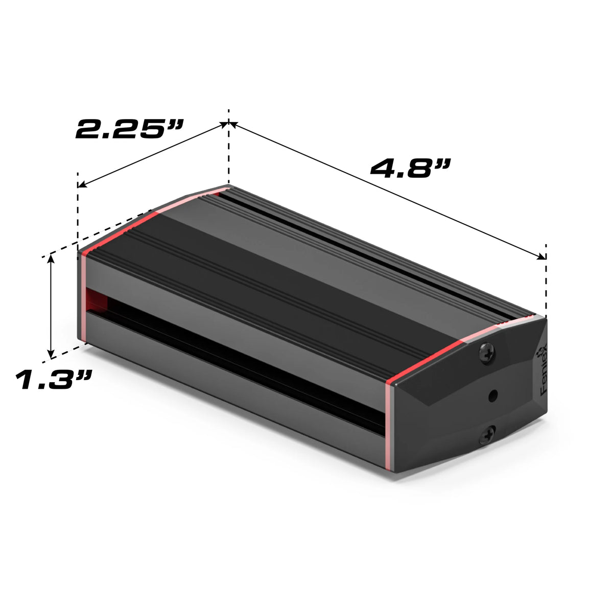 Feniex Fusion 100 dimensions 4.8 x 2.25 x 1.3 in