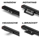 Feniex Fusion 100 mounts: window, rotating, headache, L-bracket