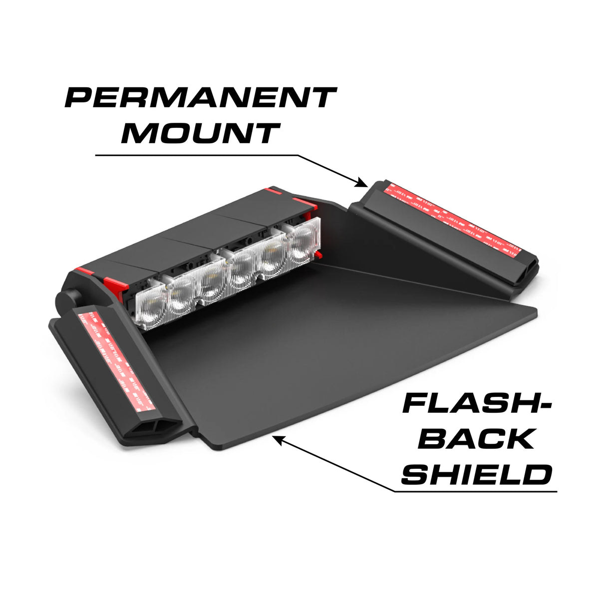 Feniex Fusion 1X permanent mount and flash-back shield
