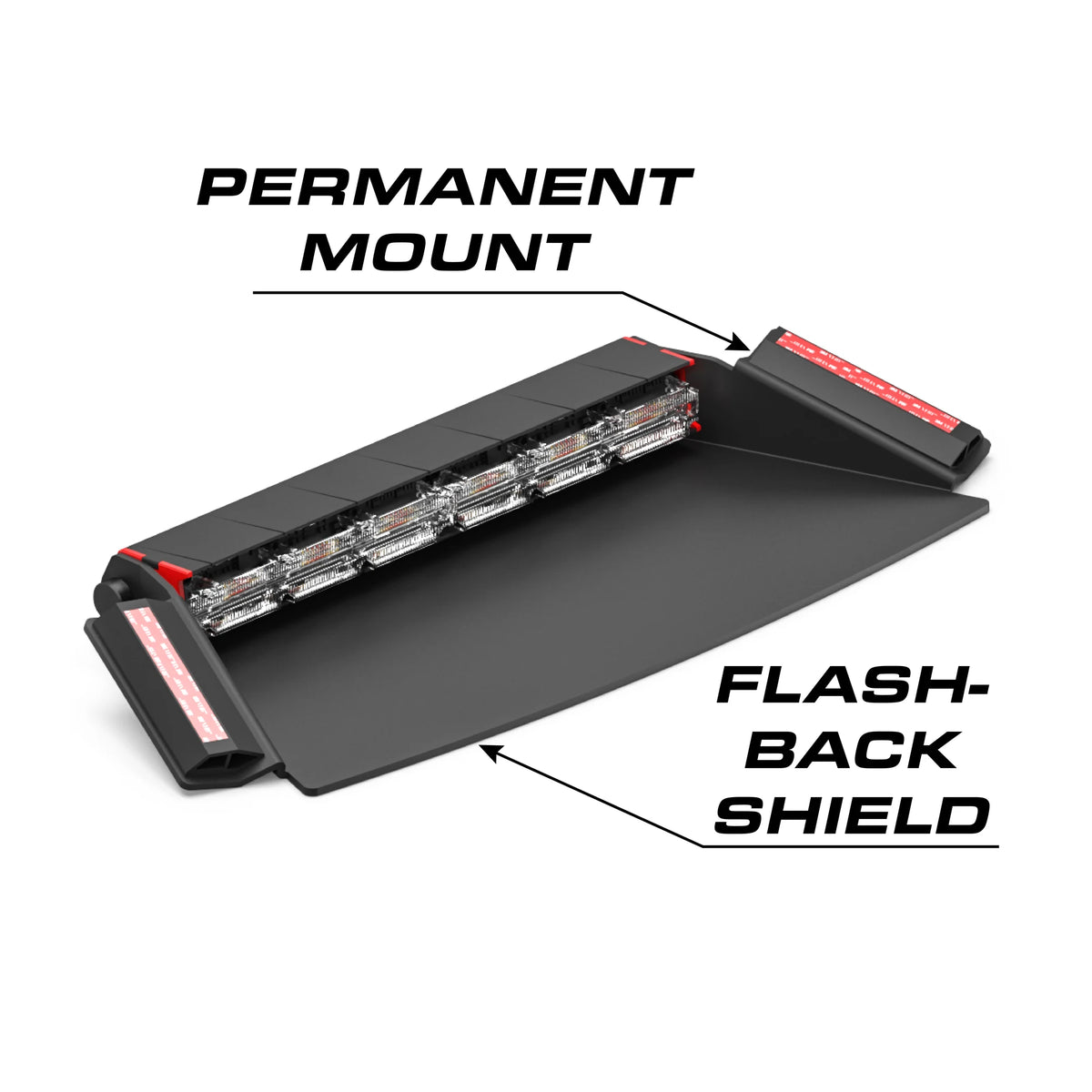 Feniex Fusion 2X permanent mount and flash-back shield