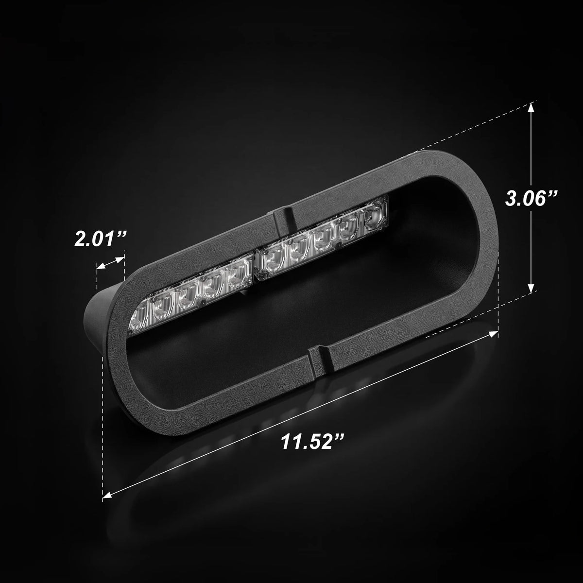 Feniex Fusion 2X Shroud dimensions, dark background