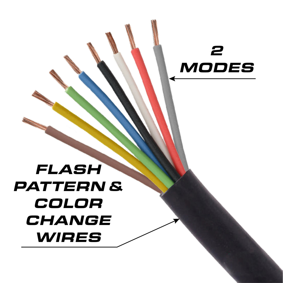 Feniex Fusion Arrow 2 modes, flash pattern and color change wires