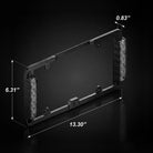 Feniex Fusion License Plate Mount dimensions, dark background