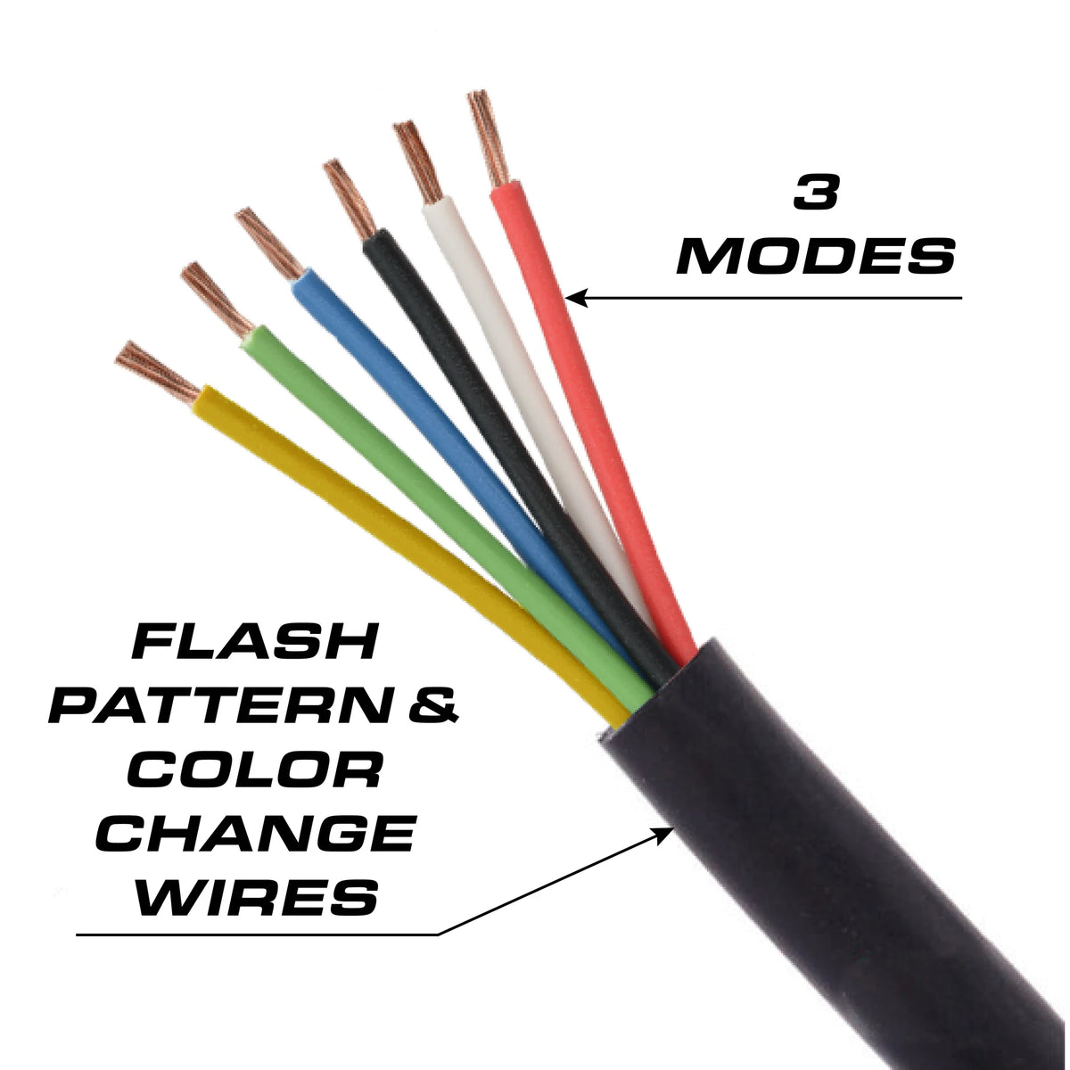 Feniex Fusion Pillar 3 modes, flash pattern and color change wires